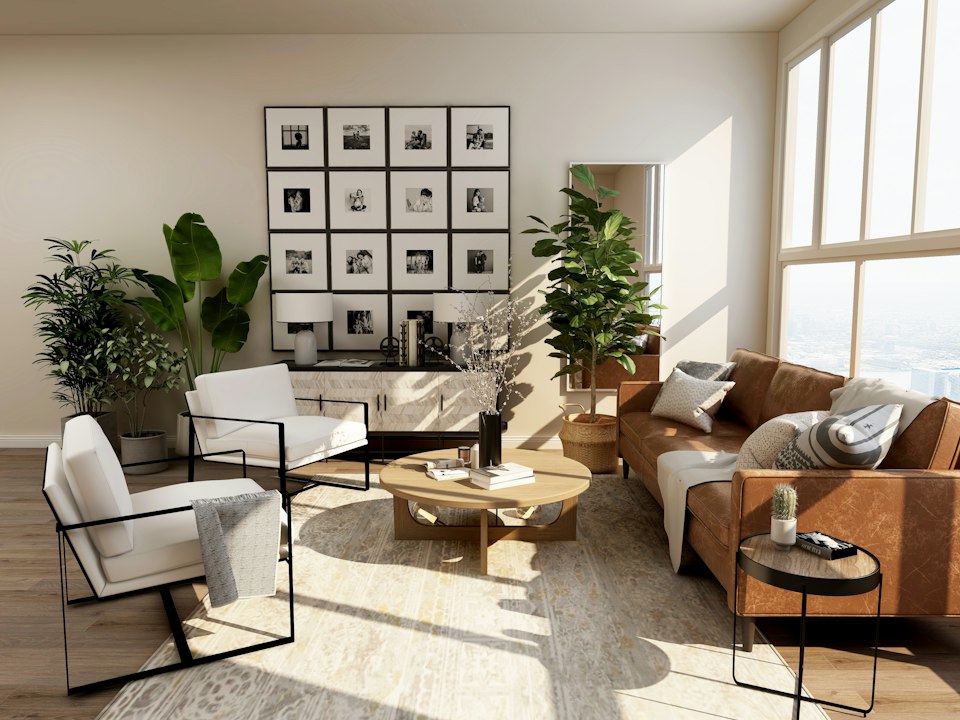 Sala de estar acogedora y lista para habitar después de mudarse